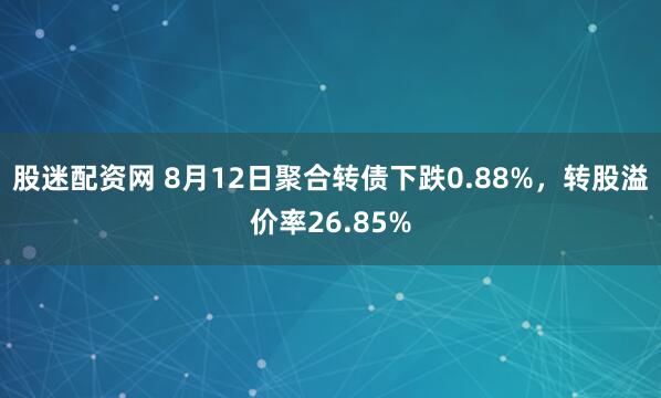 股迷配资网 8月12日聚合转债下跌0.88%，转股溢价率26.85%